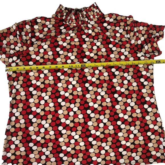 Women’s Polka Dot Ruched Mock Neck Back Keyhole Size Large / XL? - Picture 6 of 9